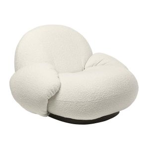 GUBI fauteuil avec accoudoirs PACHA LOUNGE CHAIR (Cat. D Dedar Karakorum 001 - tissu et bois finition Soft Black Semi Matt)