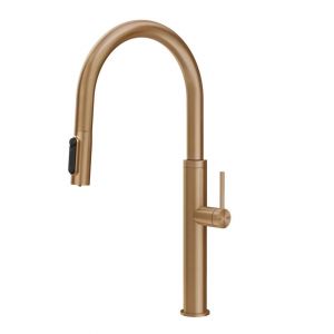 GESSI mitigeur robinet de cuisine extractible 60822 FLESSA Gessi316 Filtered Collection (Warm Bronze Brushed PVD - M&eacute;tal)