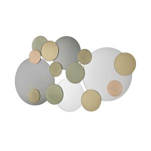 TONELLI miroir murale ATOMIC (160 x 92 cm - Verre miroir, fum&eacute;, bronze, or, rose et gris)
