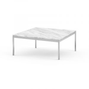 KNOLL table basse FLORENCE KNOLL 90 x 90 x H 35 cm (Marbre Statuarietto - Acier chromé poli)