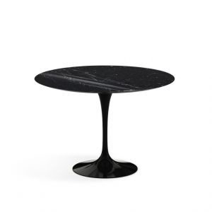 KNOLL table ronde TULIP Ø 107 cm collection Eero Saarinen (Base noire / plateau noir Marquina - marbre et aluminium)