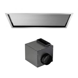 FALMEC hotte au plafond NUBE 90 cm (Bross&eacute; avec moteur sous combles 950 m3/h - Acier)
