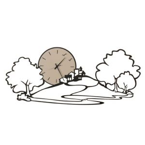 ARTI E MESTIERI horloge murale PAESAGGIO (Noir - M&eacute;tal et verre)