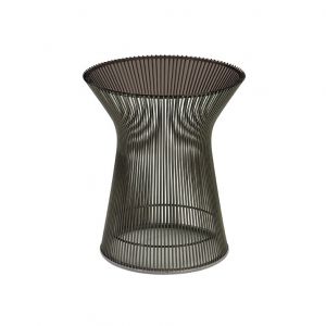 KNOLL table basse ronde PLATNER Ø 40 x H 46 cm (Bronze / Bronze - Métal / Cristal)