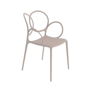 DRIADE set de 4 chaises avec accoudoirs pour ext&eacute;rieur SISSI (Beige - Polypropyl&egrave;ne)