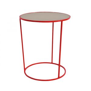 MEME DESIGN table basse COSTANCE RONDE (Rosso Dalia - métal et mélaminé)