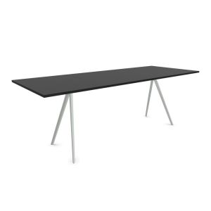 MAGIS table BAGUETTE 200x90 cm (Plateau chêne foncé, structure blanche - MDF plaqué et aluminium peint polyester)
