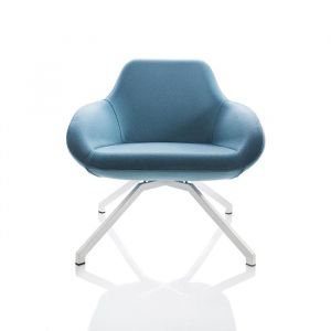 ALMA DESIGN fauteuil X BIG avec structure en acier verni blanc (Cat. D Velluto Luna - M&eacute;tal et tissu)