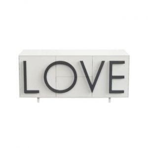DRIADE buffet LOVE MEDIUM (Blanc trafic / Gris graphite - MDF laqué)