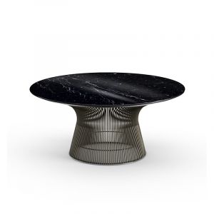KNOLL table basse ronde PLATNER Ø 91,5 x H 38,5 cm (Bronze / Noir Marquina - Métal / marbre)