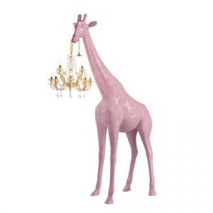 QEEBOO lampadaire GIRAFFE IN LOVE M (Rose - Polyéthylène)