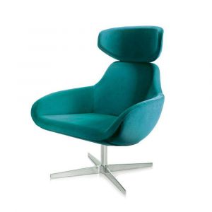 ALMA DESIGN fauteuil pivotant X 2BIG avec structure en aluminium brillant (Cat. D Velluto Luna - M&eacute;tal et tissu)