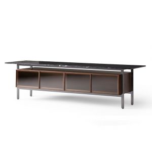 PUNT MOBLES buffet meuble CHICAGO avec 4 portes en verre (Cat. D - MDF E1 et verre)
