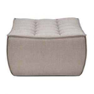 ETHNICRAFT pouf ottomane N701 (Ecru - Tissu recycl&eacute; &eacute;cologique)