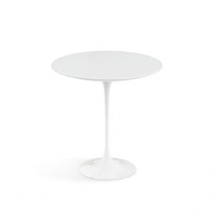 KNOLL table ronde TULIP Ø 51 cm collection Eero Saarinen (Base blanche / plateau blanc - Plastique laminé et alluminium)