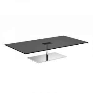TONELLI table basse rectangulaire FARNIENTE (150 x 80 x h 40 cm - Verre fum&eacute;)