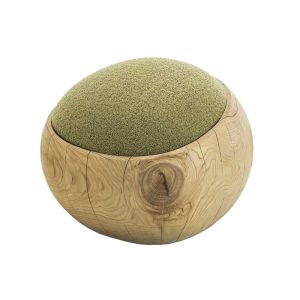 RIVA 1920 tabouret pouf BIGN&Eacute; (Cat. D1 - Bois de c&egrave;dre massif et tissu)