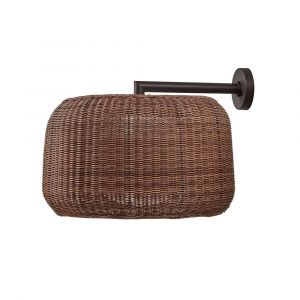 BOVER lampe murale pour ext&eacute;rieur FORA A (Marrone rattan, lampadine escluse - Alluminio, acciaio inossidabile, polietilene, fibra sintetica.)