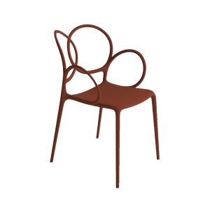 DRIADE set de 4 chaises avec accoudoirs pour ext&eacute;rieur SISSI (Bordeaux - Polypropyl&egrave;ne)