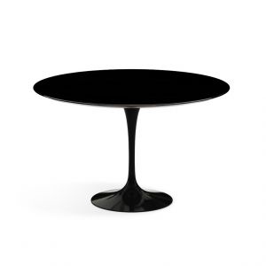 KNOLL table ronde TULIP &Oslash; 120 cm collection Eero Saarinen (Base noire / plateau noir - Fenix&reg; et aluminium)