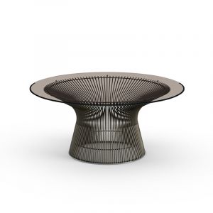 KNOLL table basse ronde PLATNER Ø 91,5 x H 38,5 cm (Bronze / Bronze - Métal / Cristal)