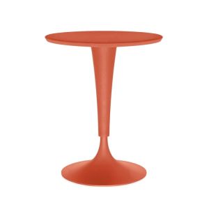KARTELL table ronde Dr. NA (Orange rouille - Plateau en polypropyl&egrave;ne et base en aluminium peint ton sur ton)