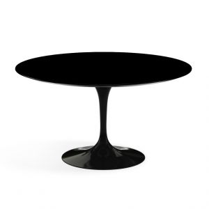 KNOLL table ronde TULIP &Oslash; 137 cm collection Eero Saarinen (Base noire / plateau noir - Fenix&reg; et aluminium)