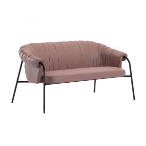 ALMA DESIGN canapé SCALA avec structure en acier verni noir (Cat. PE Miami - Métal et cuir)