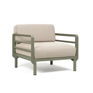 NARDI fauteuil pour l'extérieur MAXIMO (Cactus / Perle - Fibre de verre régénérée, polypropylène et tissu Sunbrella hydrofuge)