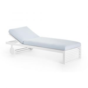 GANDIA BLASCO bain de soleil avec les roues pour l'extérieur DNA CHAISE LOUNGE (Tissu Nautique - Aluminium verni)