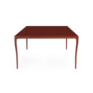 KARTELL table carr&eacute; ALBERT 150 x 150 cm (Burgundy - Plateau en gr&egrave;s c&eacute;rame brillant et pieds en aluminium)