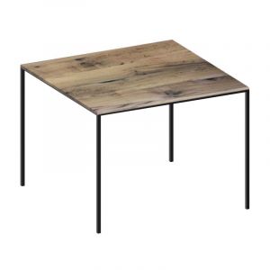 ZEUS table carr&eacute; MINI TAVOLO 2018 99 x 99 cm (Noir gaufr&eacute; - bois massif de ch&ecirc;ne)
