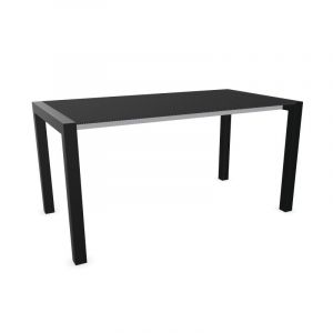 KRISTALIA table extensible SUSHI avec plateau en stratifi&eacute; 150x80 cm (Linecompact noir - Pieds en aluminium peint Exclusive Noir Onyx)