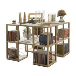 LE ZIE DI MILANO syst&egrave;me modulaire I CASTELLI di ZIA BABELE BACAHP7 (Ch&ecirc;ne naturel - Bois massif et acrylique)