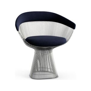 KNOLL fauteuil PLATNER (Aviator / Nickel - Tissu Knoll Velvet / Métal)