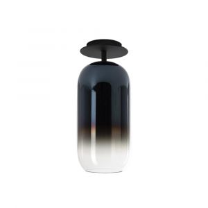 ARTEMIDE lampe de plafonde GOPLE MINI (Bleu saphir PVD, structure noire - Aluminium et verre soufflé)