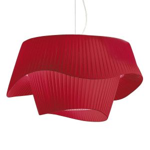 MODOLUCE lampe à suspension COCÒ Ø 100 cm (Plissé - Tissu et plexiglas opale)