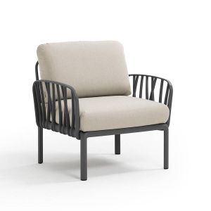 NARDI fauteuil pour l'extérieur KOMODO (Anthracite / Panama - Polypropylène fibre de verre et tissu Tech)