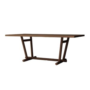 ALMA DESIGN table WOODBRIDGE H 75 cm (200 x 100 cm - Base en frêne verni noyer, plateau en multicouches avec bord massif)