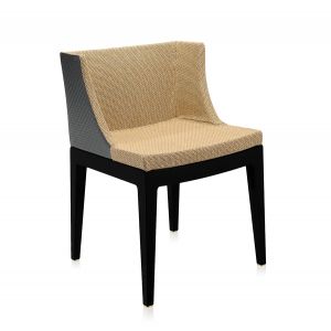 KARTELL fauteuil MADEMOISELLE KRAVITZ (Tissu rafia, structure Noire - Polycarbonate coloré dans la masse)