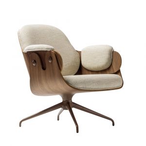 BD BARCELONA DESIGN fauteuil LOW LOUNGER (Tissu Cat. 3 - placage en contreplaqu&eacute; de h&ecirc;tre)
