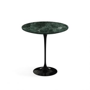 KNOLL table ronde TULIP Ø 51 cm collection Eero Saarinen (Base noire / plateau Verde Alpi satin - marbre et aluminium)