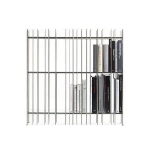 MOGG biblioth&egrave;que sur pied ou murale METRICA B (Titane, &eacute;tag&egrave;res en bronze transparent - m&eacute;tal verni et verre)