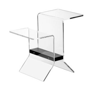 EMPORIUM porte-revues IDEO (Transparent / Noir - Verre acrylique et MDF)