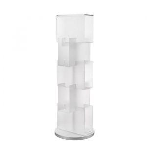 EMPORIUM biblioth&egrave;que verticale avec base pivotante BABELE (Satin&eacute; transparent - Verre acrylique et MDF)