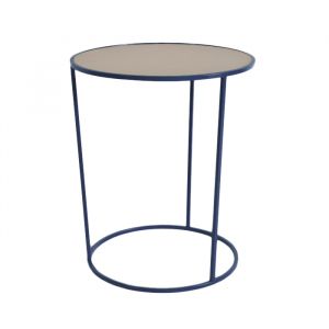 MEME DESIGN table basse COSTANCE RONDE (Bleu marine - métal et mélaminé)