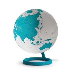 ATMOSPHERE lampe de bureau mappemonde EVOLVE VELVET (Saphir - PMMA, base effet velours)