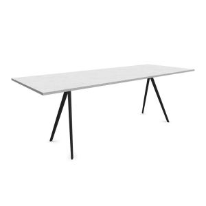 MAGIS table d'extérieur BAGUETTE 200x90 cm (Plateau blanc Carrara, structure noire - marbre et aluminium)