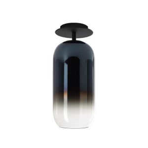 ARTEMIDE lampe de plafonde GOPLE (Bleu saphir PVD, structure noire - Aluminium et verre soufflé)