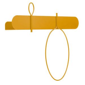 MEME DESIGN étagère murale avec 1 portemanteau et 1 porte-serviettes BALLOON 60 cm (Jaune Maya - Métal)